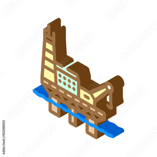 offshore drilling oil industry isometric icon vector. offshore drilling oil industry sign. isolated symbol illustration