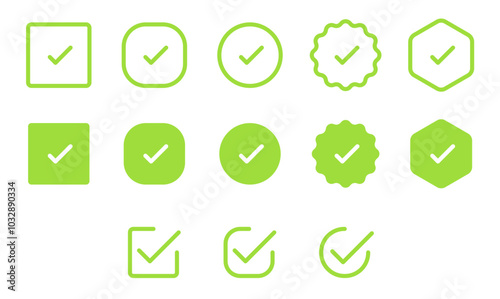 check box icon with correct, accept checkmark icons green tick box, check list circle frame - checkbox symbol sign. check mark box square frame