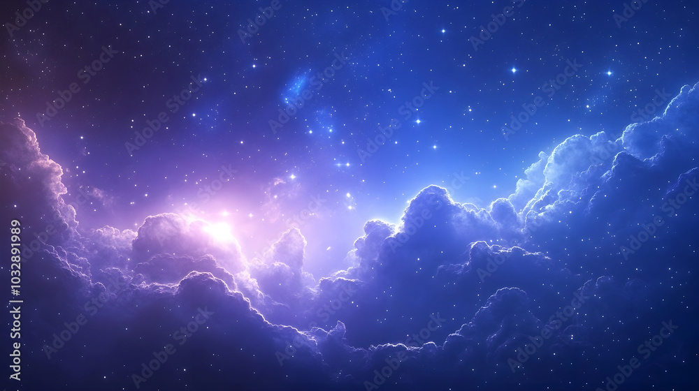 A deep space nebula where glowing clouds of gas and distant stars create a surreal and dreamlike scene A deep space nebula where glowing clouds of gas and distant stars create a surreal and dreamlike scene