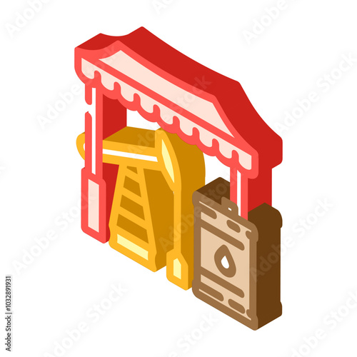 market oil industry isometric icon vector. market oil industry sign. isolated symbol illustration