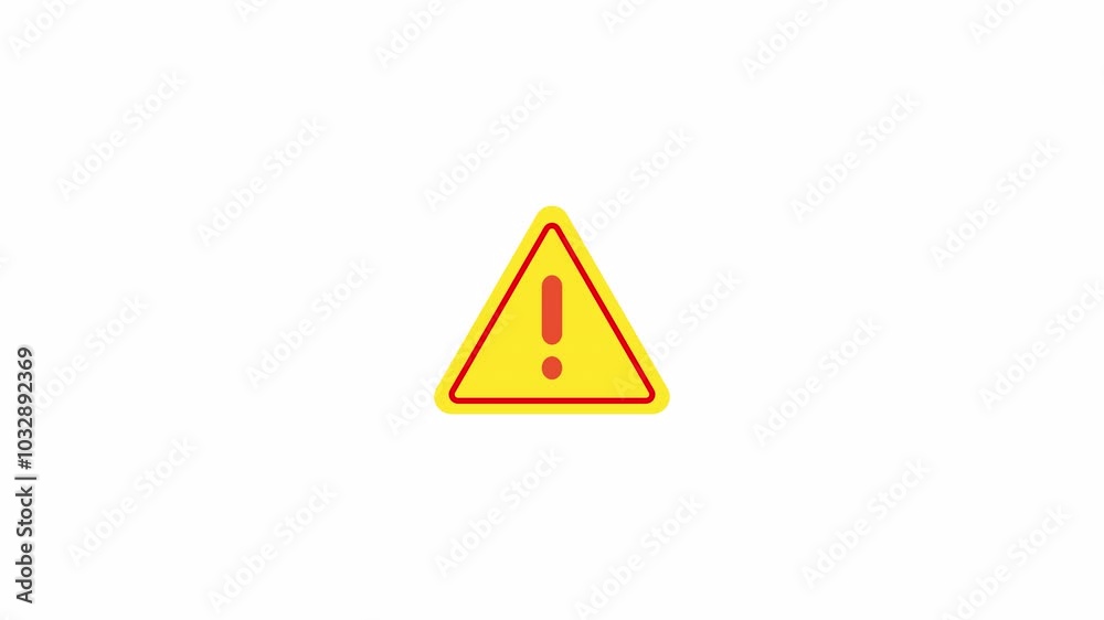 Caution Symbol Animation Warning Triangle Sign for Safety Alerts. 4k video Caution Symbol Animation Warning Triangle Sign for Safety Alerts. 4k video