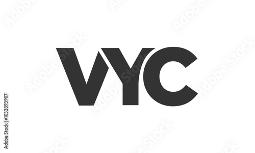 VYC logo design template with strong and modern bold text. Initial based vector logotype featuring simple and minimal typography. Trendy company identity. photo