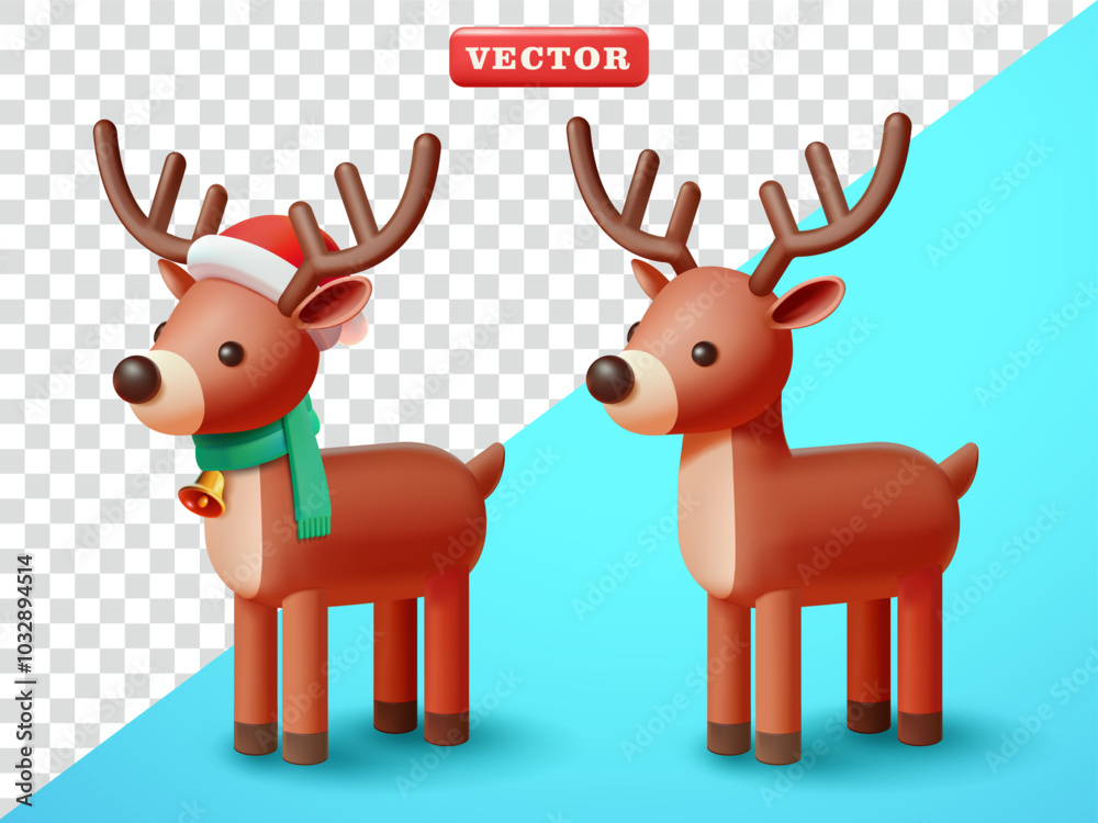Cute deer, 3d vector. Suitable for events and design elements Cute deer, 3d vector. Suitable for events and design elements