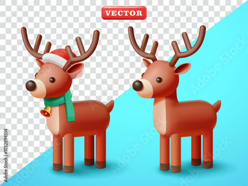 Cute deer, 3d vector. Suitable for events and design elements