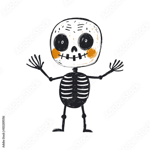 Illustration Halloween skeleton isolated on white background