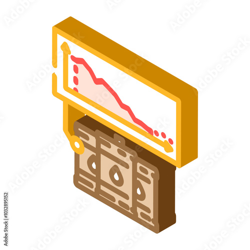 crisis oil industry isometric icon vector. crisis oil industry sign. isolated symbol illustration