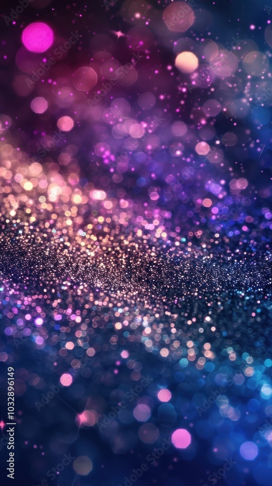 A mesmerizing abstract background featuring shimmering glitter and a captivating bokeh effect blending shades of purple blue and gold. Ideal for various creative uses A mesmerizing abstract background featuring shimmering glitter and a captivating bokeh effect blending shades of purple blue and gold. Ideal for various creative uses