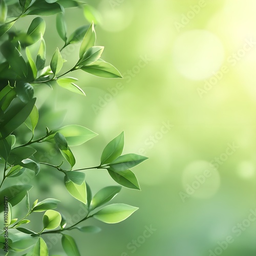 Soft blurred background featuring green leaves with elegant themed wallpaper photo