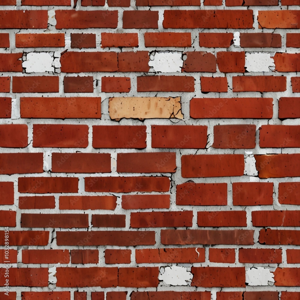 Obraz premium cracked red brick wall