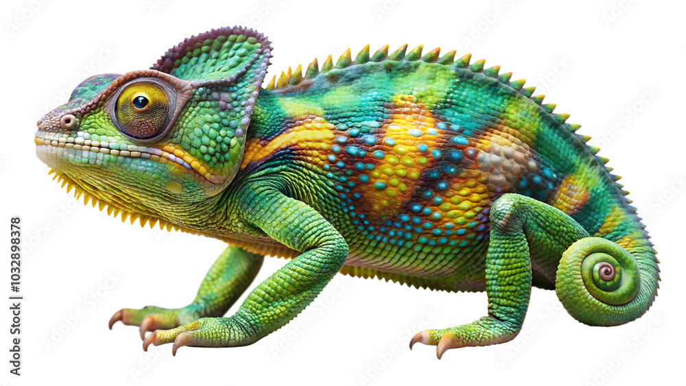 Chameleon on Isolated Transparent Background. PNG. Chameleon on Isolated Transparent Background. PNG.