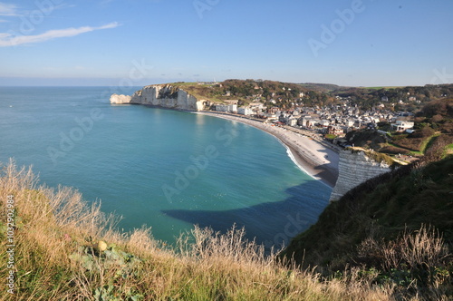 Jolie vue sur les falaises d'Etretat en Normandie