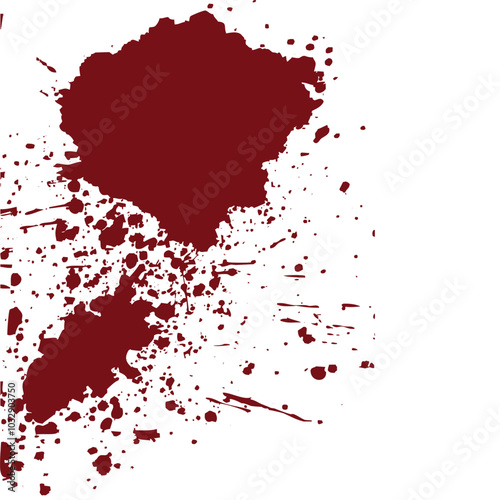 dark red blood splatter white background