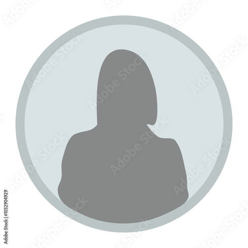 Default Short Hair Female Avatar Profile Icon, Suitable for Social Media Dating Online