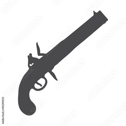 Flintlock Pistol silhouette illustration