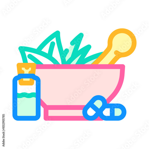 herbal medicine ayurveda color icon vector. herbal medicine ayurveda sign. isolated symbol illustration