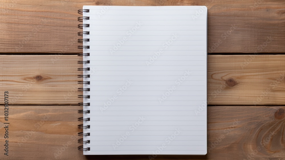 Notebook and pen on a wooden table Notebook and pen on a wooden table