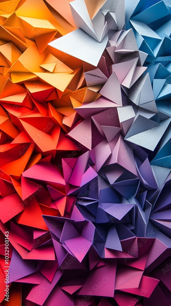 95. A colorful 3D triangle abstract design with layers and depth 95. A colorful 3D triangle abstract design with layers and depth