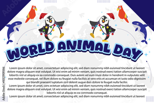 World Animal Day – October 4, 2024, Attractive design, can be used on all social media platforms, beautiful color combination, get it now for the first purchase.