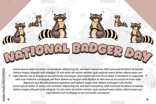 National Badger Day – October 6, 2024, Attractive design, can be used on all social media platforms, beautiful color combination, get it now for the first purchase.