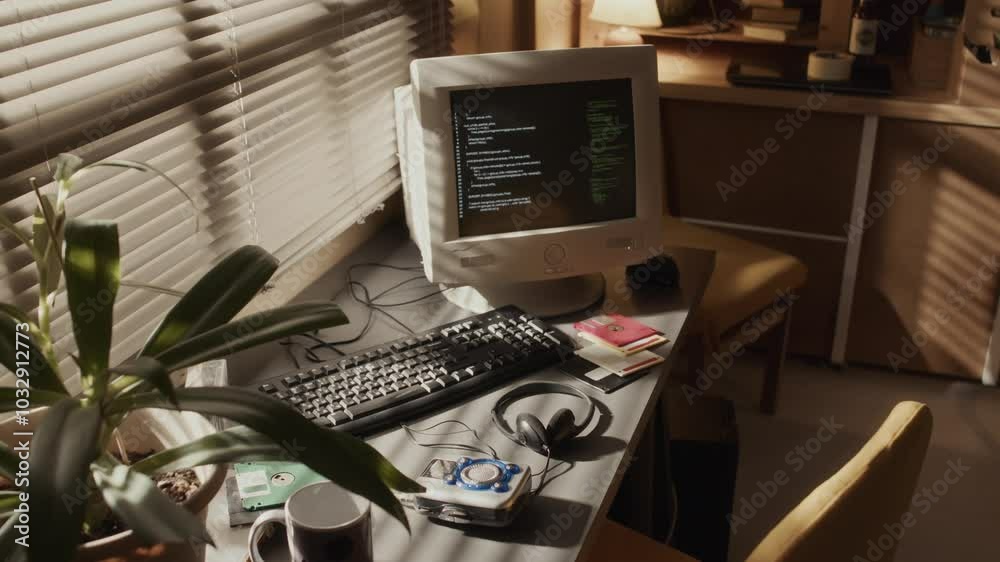 bureau pc ordinateur ancien 