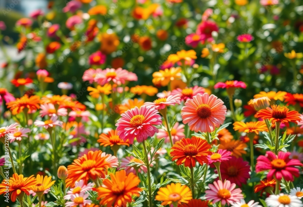 Vibrant Flower Garden in Full Bloom Vibrant Flower Garden in Full Bloom