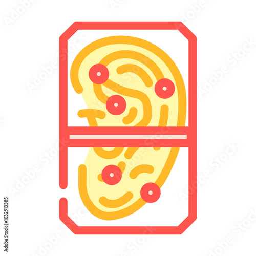 ear recognition color icon vector. ear recognition sign. isolated symbol illustration