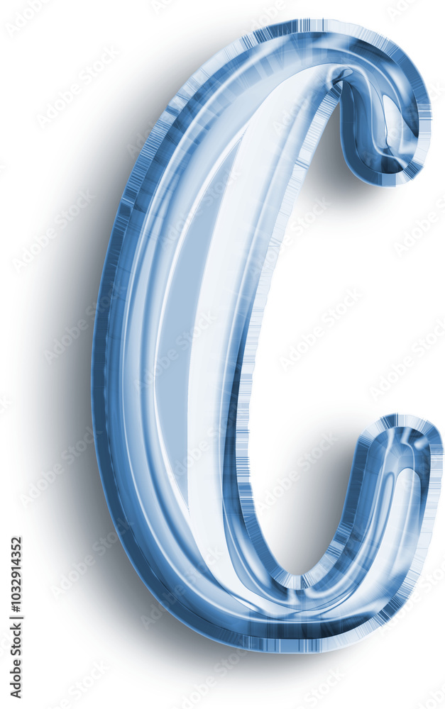 Metallic Balloon letter C in blue tones Metallic Balloon letter C in blue tones