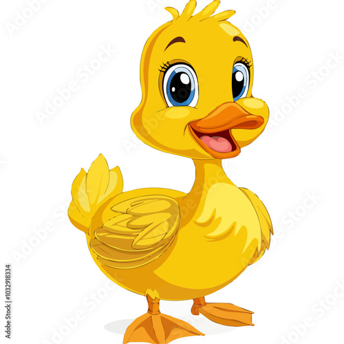 Vector Image of cartoon Duck, isolated on a white background, cartoon Duck vector