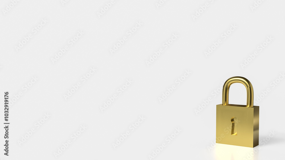 Golden lock for security or Business concept 3d rendering. Golden lock for security or Business concept 3d rendering.