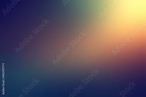 Soft ray of yellow light on dark blue blur background.