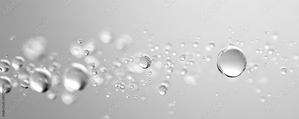 Water droplets suspended in air, abstract background. Freshness and purity concept Water droplets suspended in air, abstract background. Freshness and purity concept