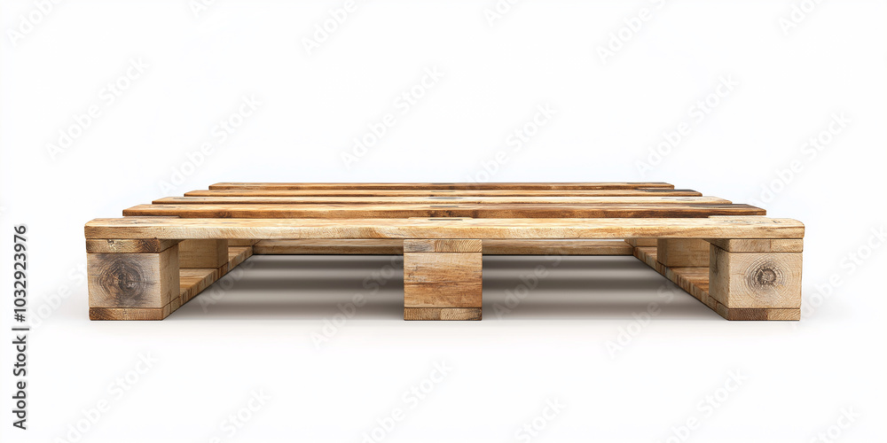 Wooden pallet standing on white background Wooden pallet standing on white background