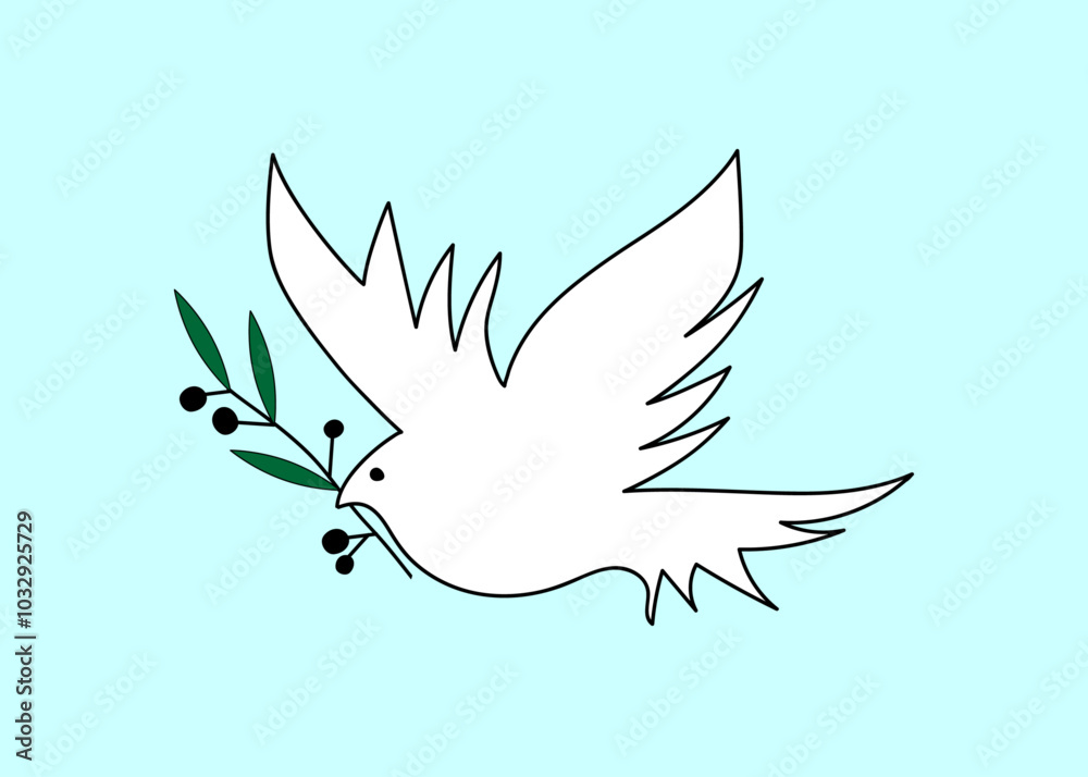 dove of peace with olives vector and illustration dove of peace with olives vector and illustration