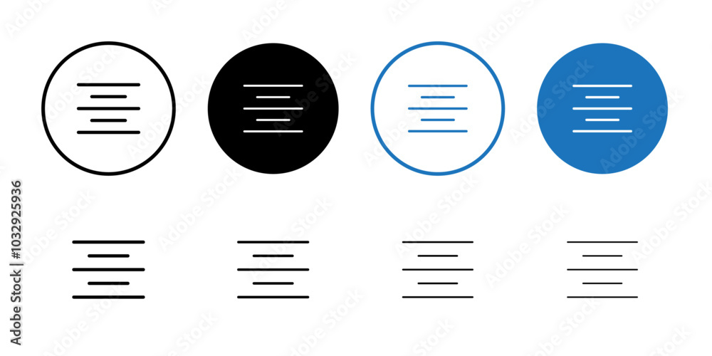 Align center icon Flat fill set collection Align center icon Flat fill set collection