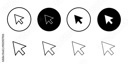 Cursor arrow icon Flat fill set collection