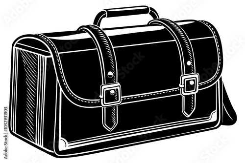 Isolated classic business bag. Isolated classic leather business bag