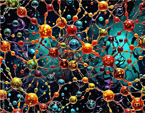 Surreal Abstract Representation - Microscopic Molecular Wonder of Living Objects
