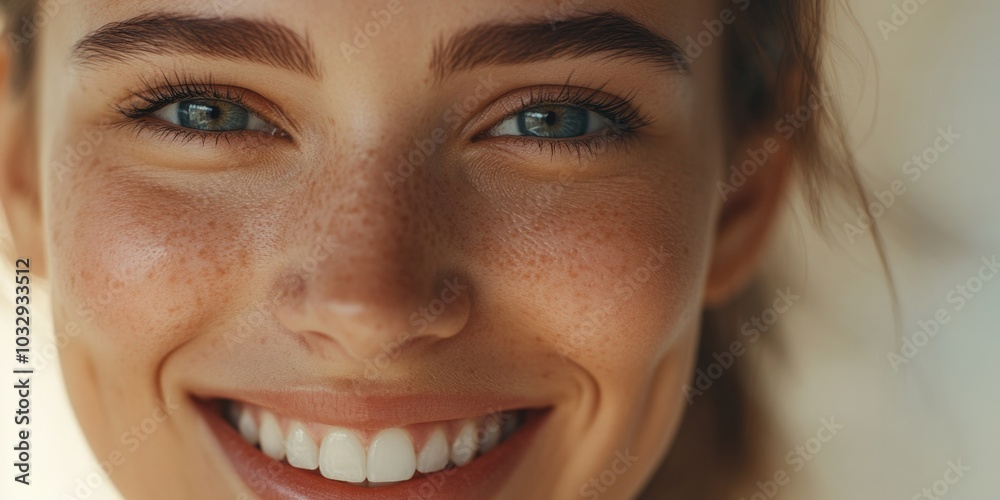 Radiant Smile, Clear Skin - Close-Up Beauty Portrait Radiant Smile, Clear Skin - Close-Up Beauty Portrait