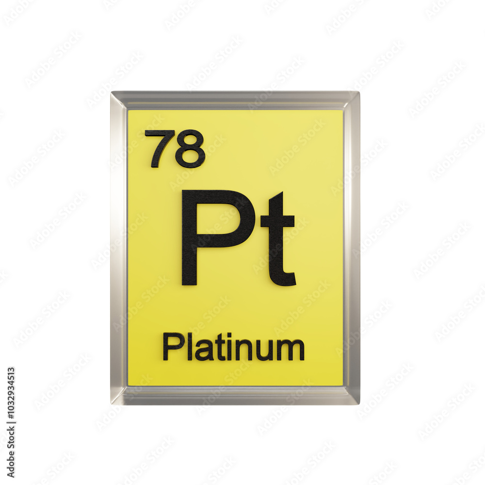 Platinum front - Periodic Table Element, Scientific and Educational Use, Transparent and Translucent Design, 3D Render Platinum front - Periodic Table Element, Scientific and Educational Use, Transparent and Translucent Design, 3D Render