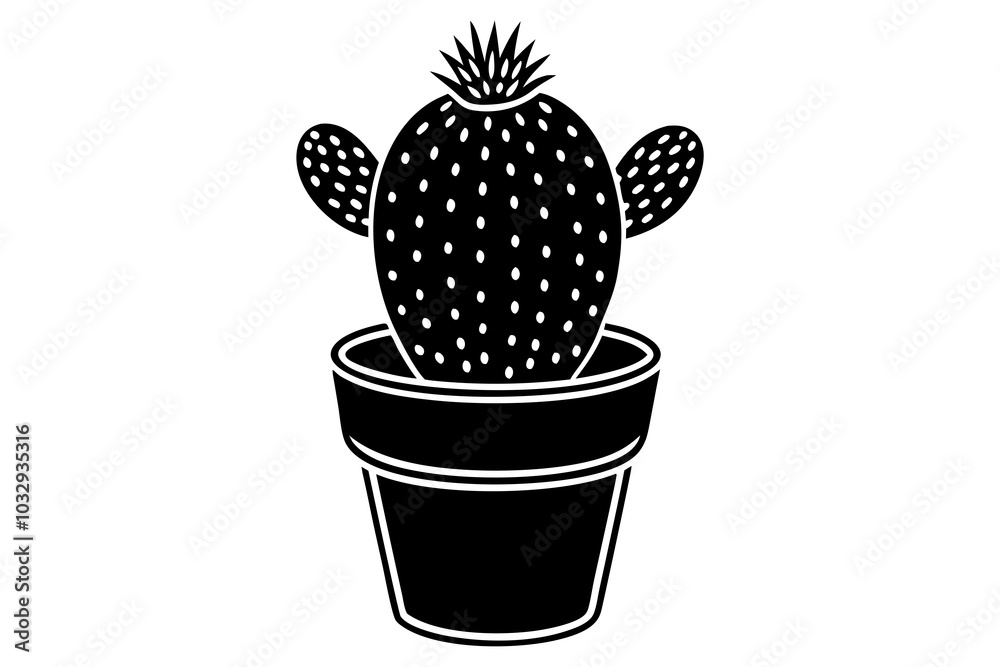 Cactus in a flowerpot isolated on white background vector art illustration Cactus in a flowerpot isolated on white background vector art illustration