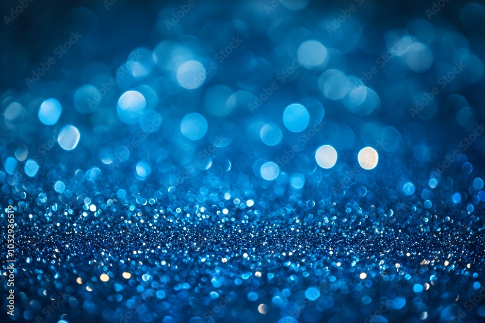 A blue background with many small blue dots. The dots are scattered all over the background, creating a sense of movement and depth. Scene is calm and serene, with the blue color