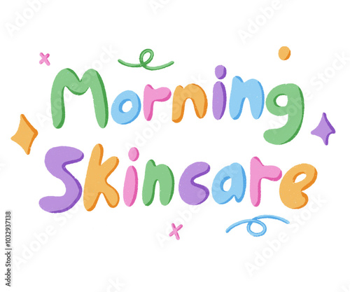 Colorful Morning Skincare Typography Design