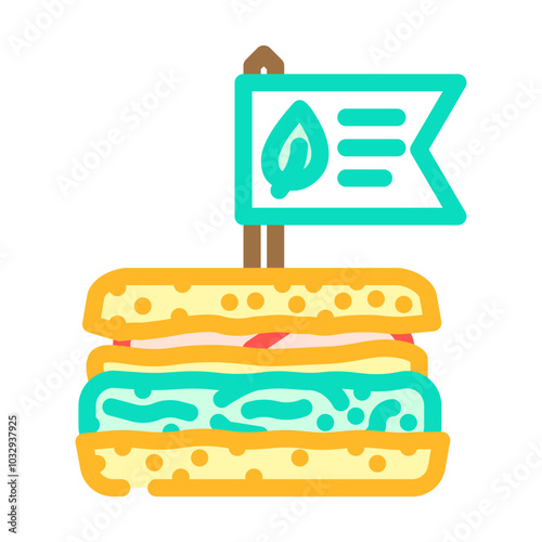 burger vegan food color icon vector. burger vegan food sign. isolated symbol illustration