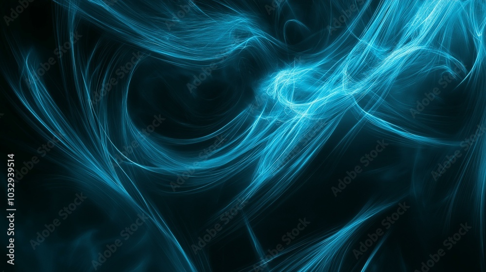 Vibrant blue light swirls in dynamic abstract digital art with electric energy. Vibrant blue light swirls in dynamic abstract digital art with electric energy.