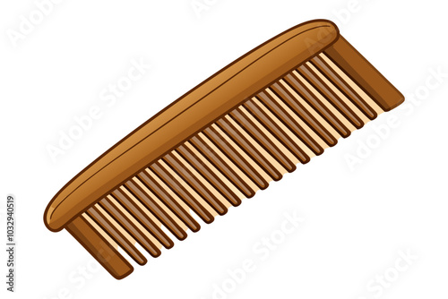 Wooden comb isolated on white background