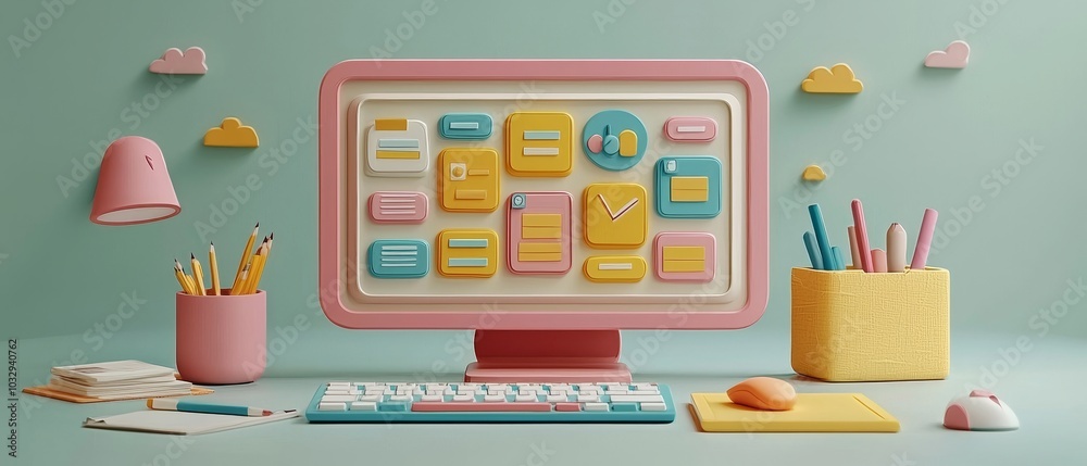 3D Illustration of Interactive Project Management Tools 3D Illustration of Interactive Project Management Tools