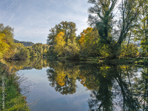 Landscape of Iskar river near Pancharevo lake, Bulgaria