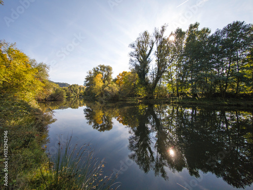 Landscape of Iskar river near Pancharevo lake, Bulgaria