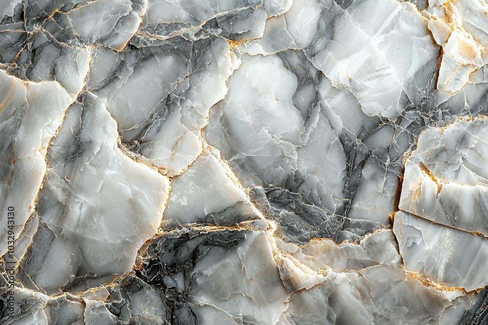 Elegant gray and white marble texture with subtle golden veins, ideal for interior design and art applications Elegant gray and white marble texture with subtle golden veins, ideal for interior design and art applications