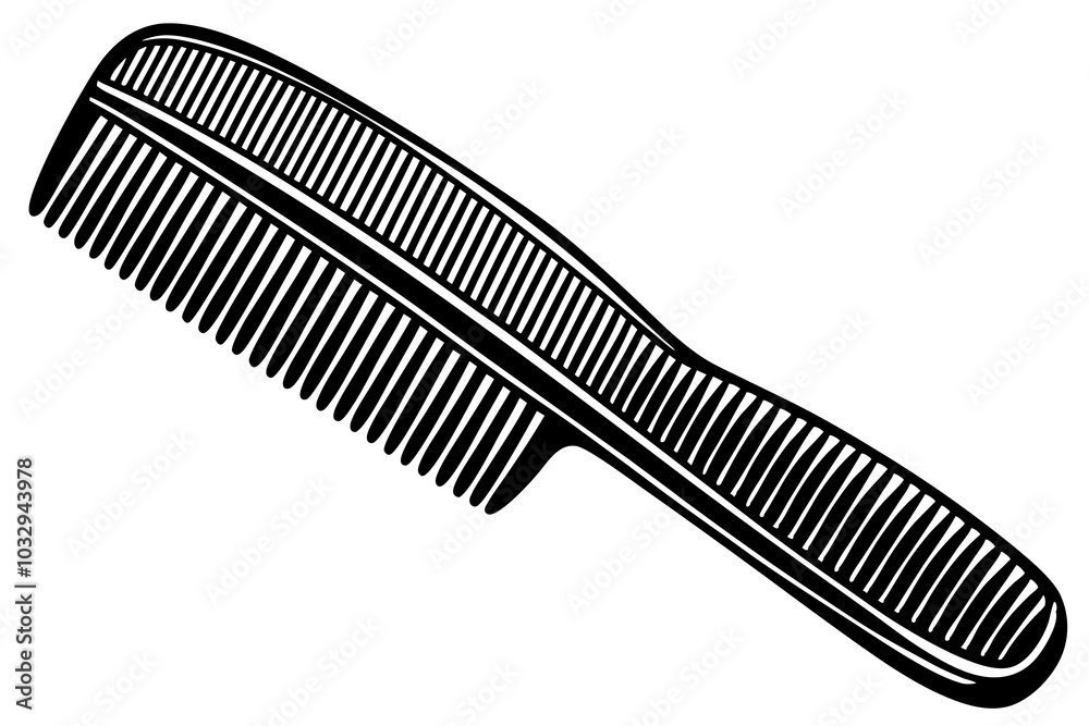 Wooden comb isolated on white background vector art illustration Wooden comb isolated on white background vector art illustration